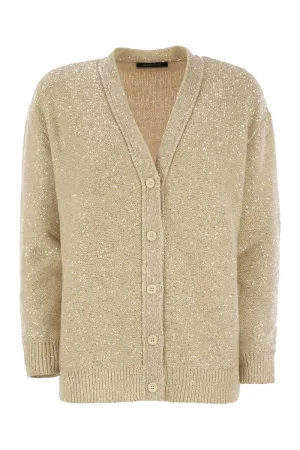 FABIANA FILIPPI Elegant V-Neck Cardigan with Sequins