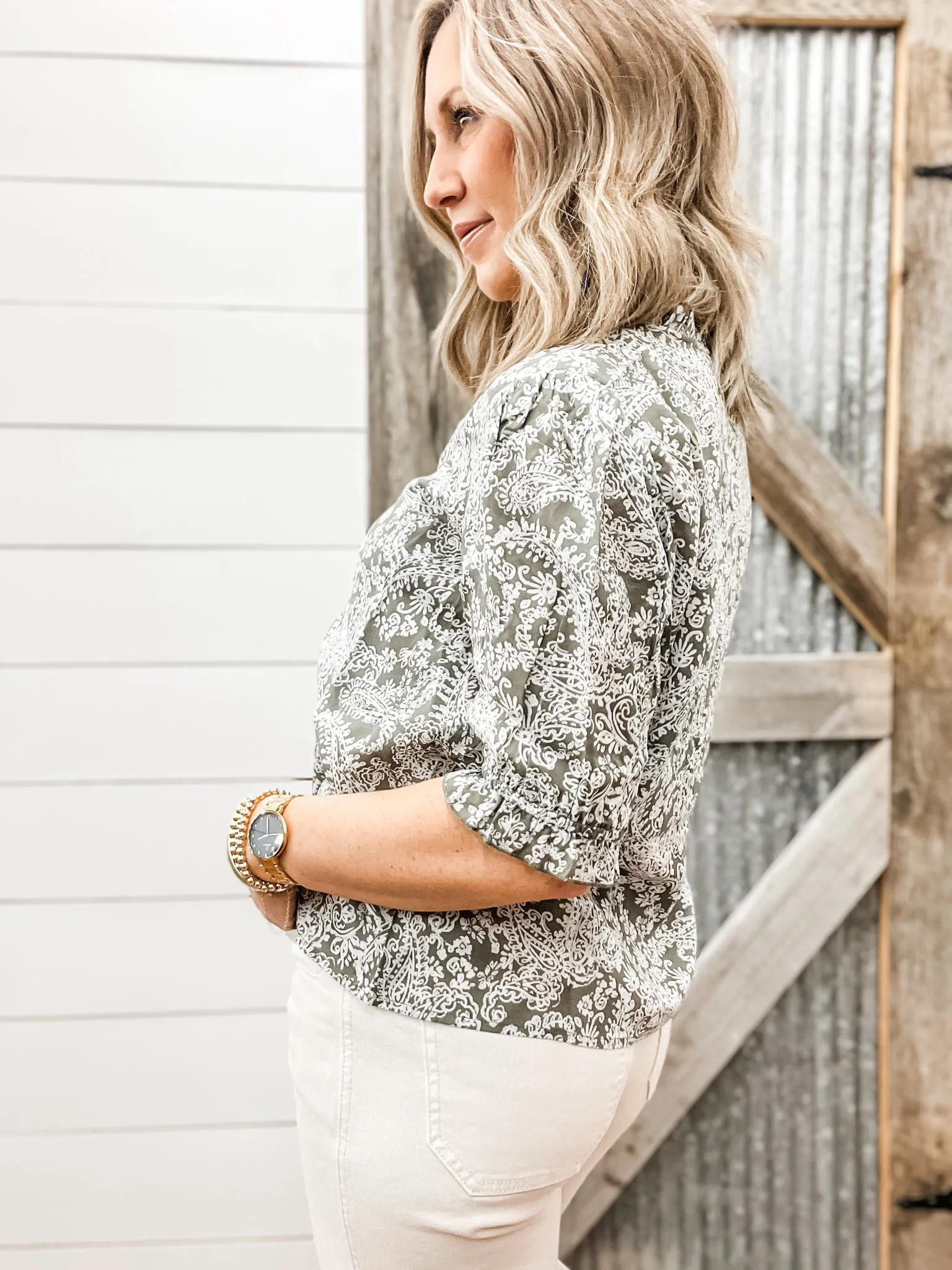 Fall Into You Blouse White Floral