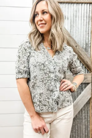Fall Into You Blouse White Floral