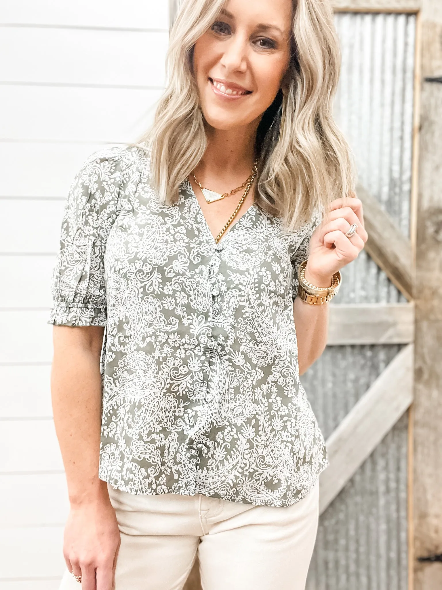 Fall Into You Blouse White Floral