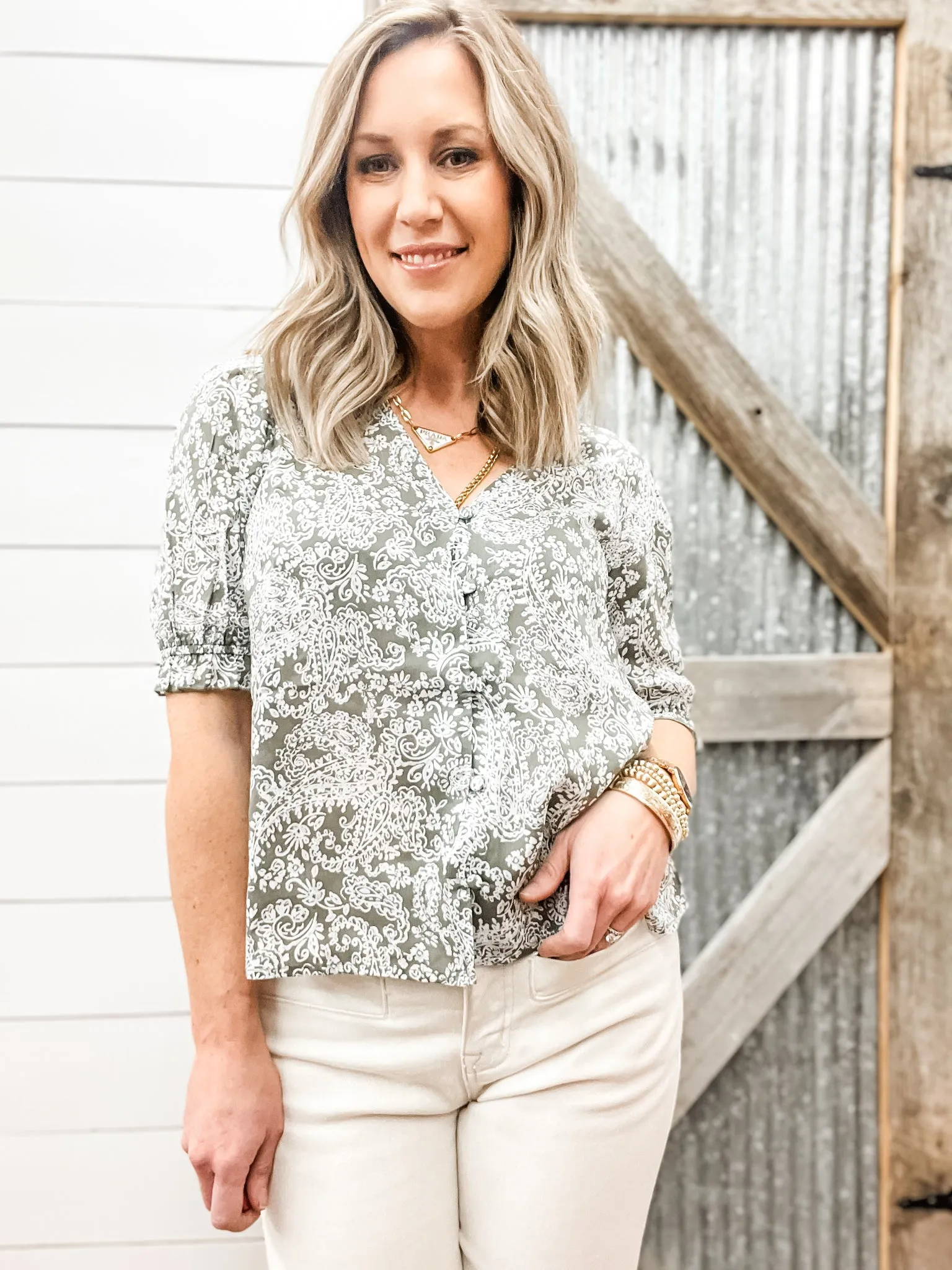 Fall Into You Blouse White Floral