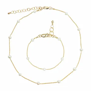 Floating Pearl Necklace   Adult Bracelet (4MM Beads)