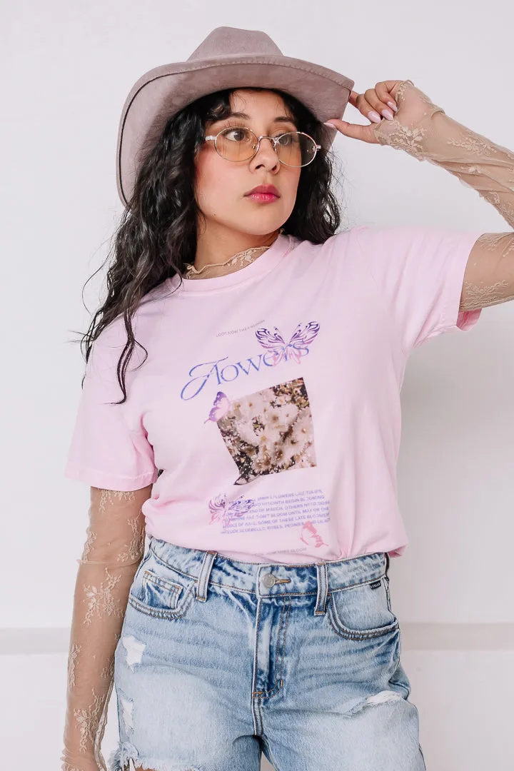 Flowers & Butterfly Vintage Style Graphic Tee