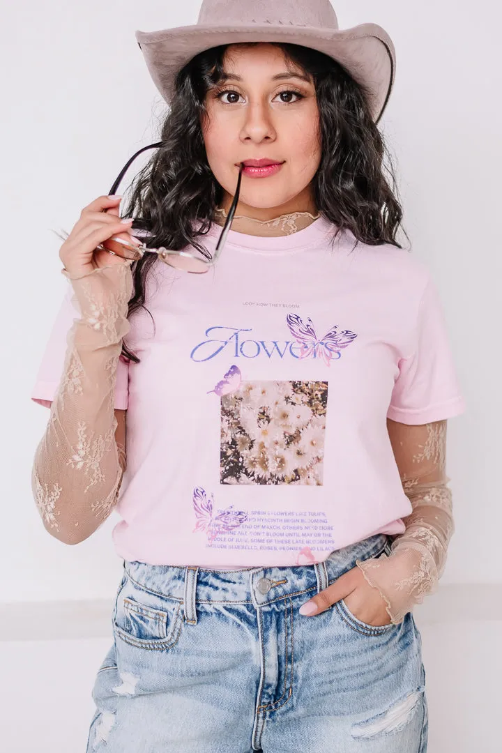 Flowers & Butterfly Vintage Style Graphic Tee