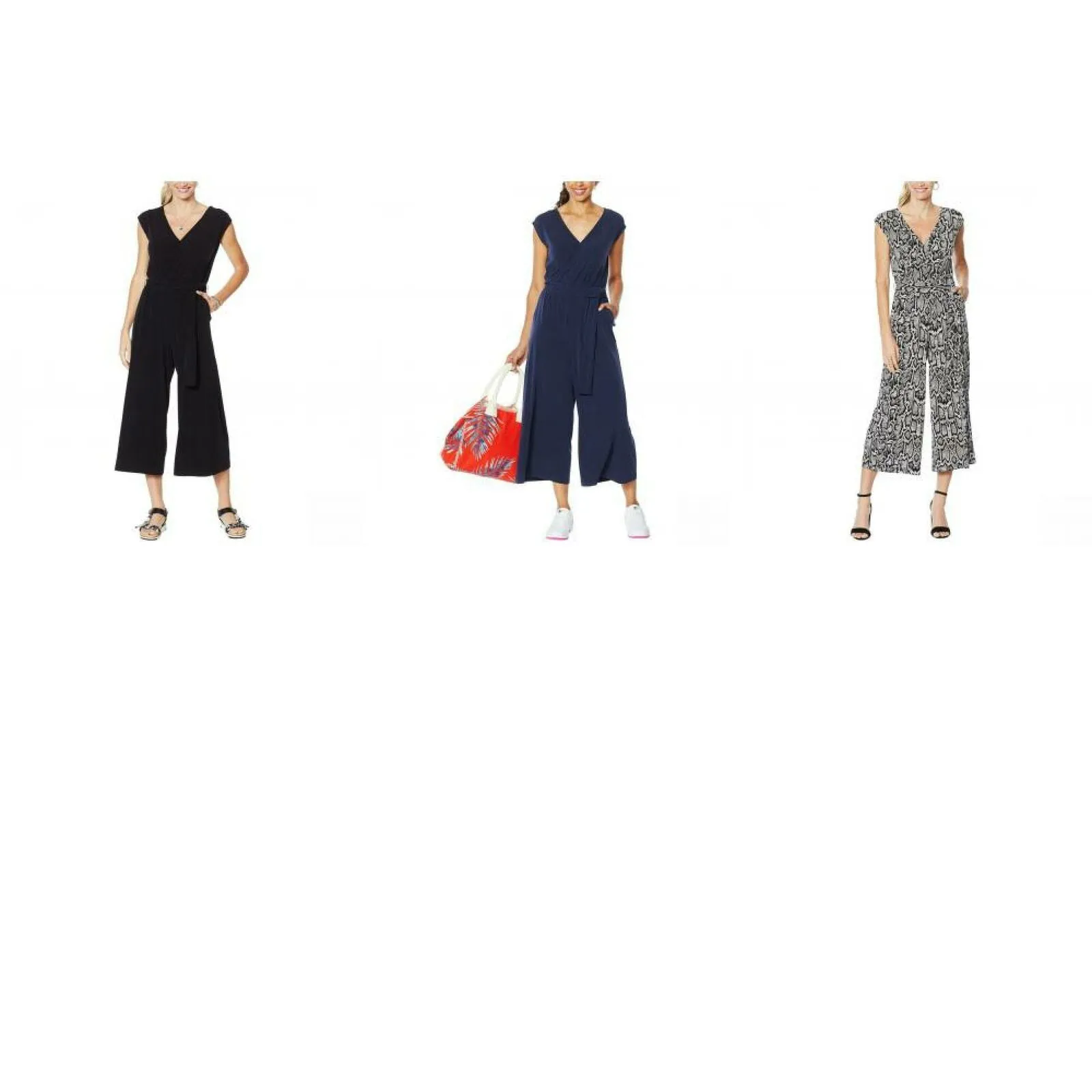 G by Giuliana Women's Belted Cropped Knit Jumpsuit