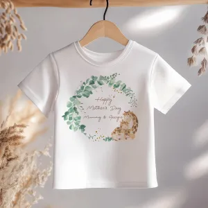 Giraffe Wreath Mother's Day Personalised Toddler & Kids T Shirt