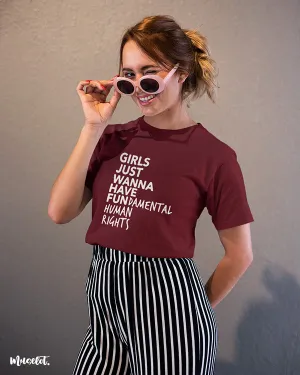 Girl's fundamental rights printed t shirts
