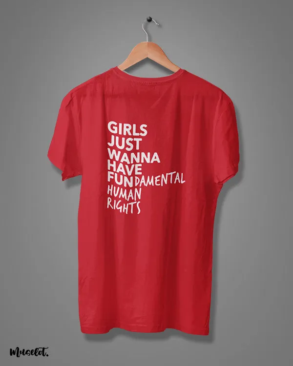Girl's fundamental rights printed t shirts