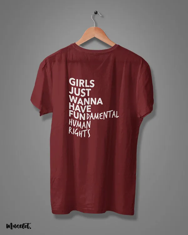 Girl's fundamental rights printed t shirts