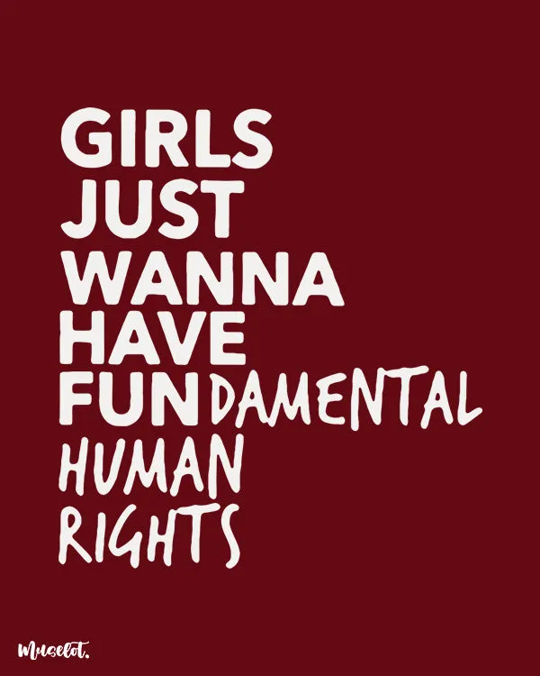Girl's fundamental rights printed t shirts