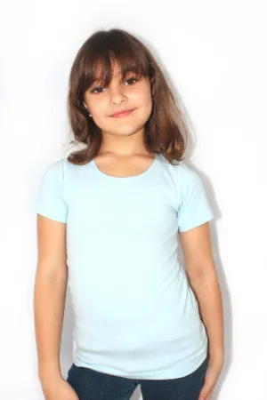 Girls Light Blue Organic Cotton Knit Essential Soft Tank Top - Omphalodes Blue