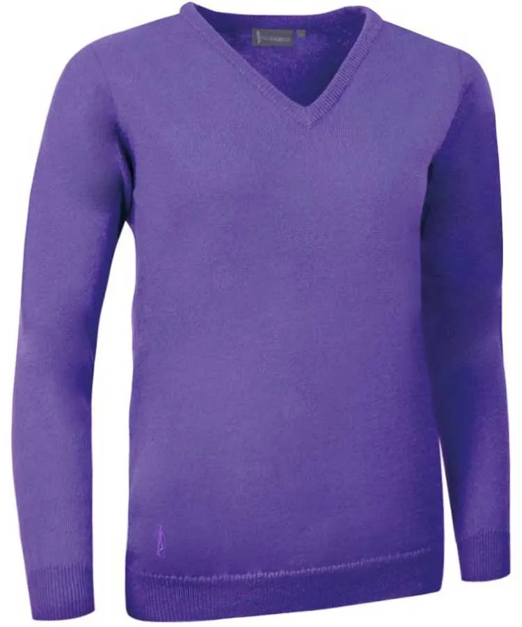 GLENMUIR Crew Neck Sweater - Ladies Esther Lambswool - Violet