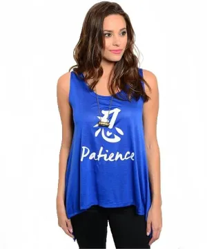 Graphic Sharkbite-Hem Top | Royal Blue