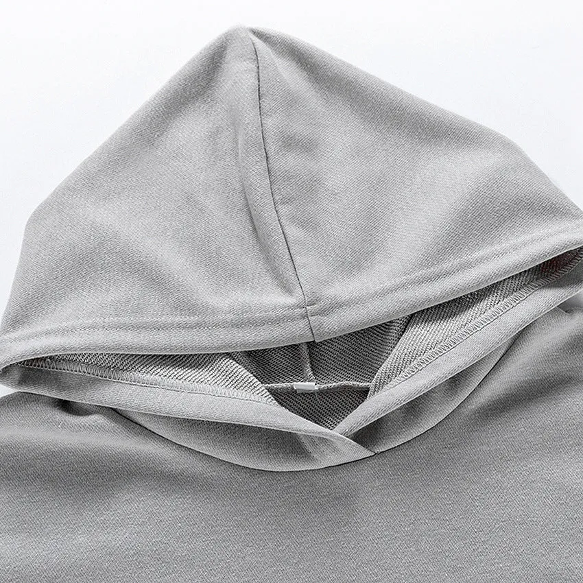 Gray Hooded Sleeveless Casual Loungewear Two-piece Set