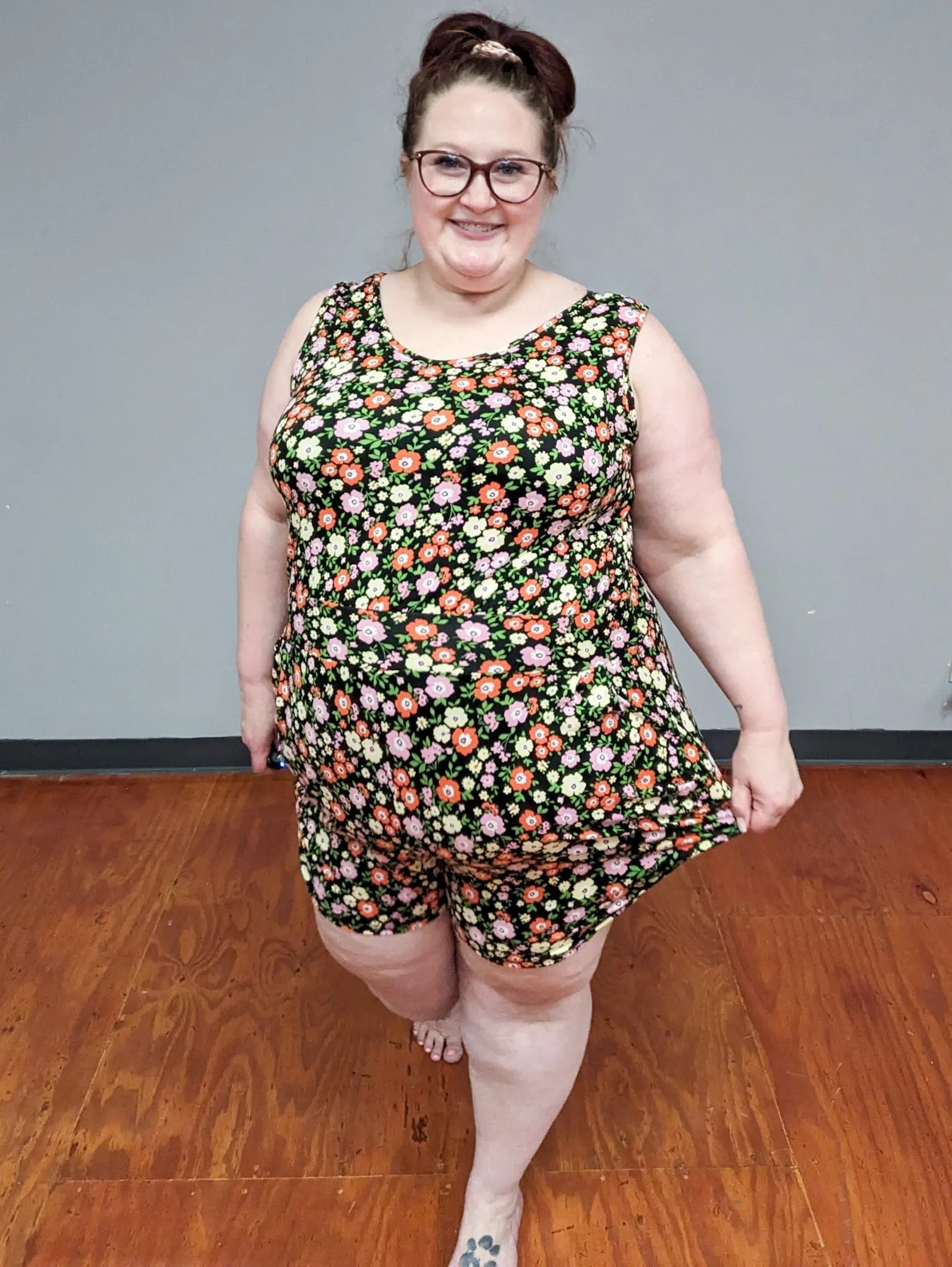 Hailey Comfiest Romper with Pockets in Groovy Florals (2 colors)