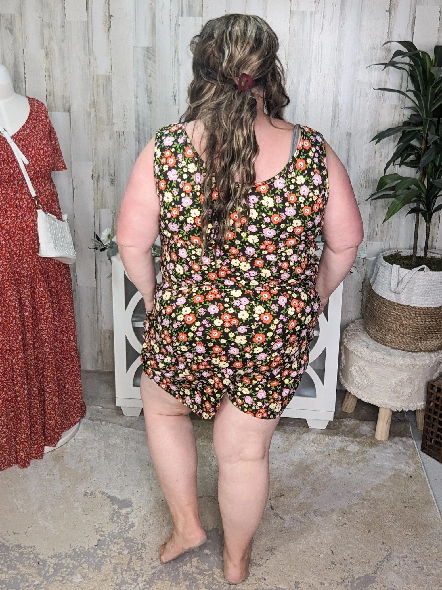 Hailey Comfiest Romper with Pockets in Groovy Florals (2 colors)