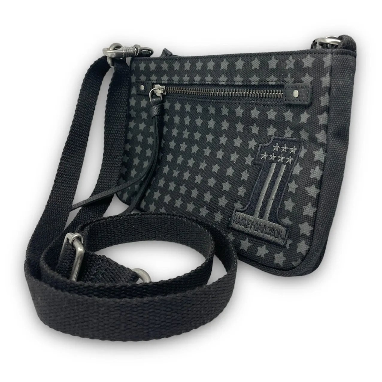 Harley-Davidson® Women's Uno Stars Distressed Cotton Denim Hip Bag