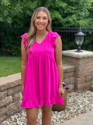 Hot Pink Babydoll Dress