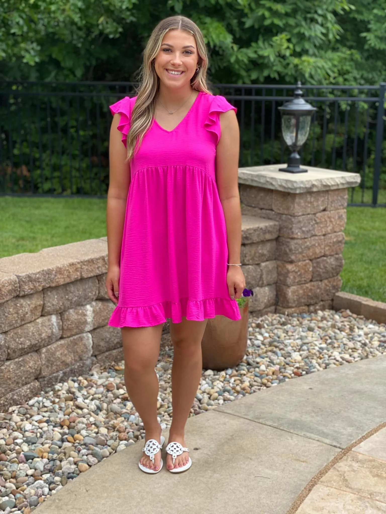 Hot Pink Babydoll Dress