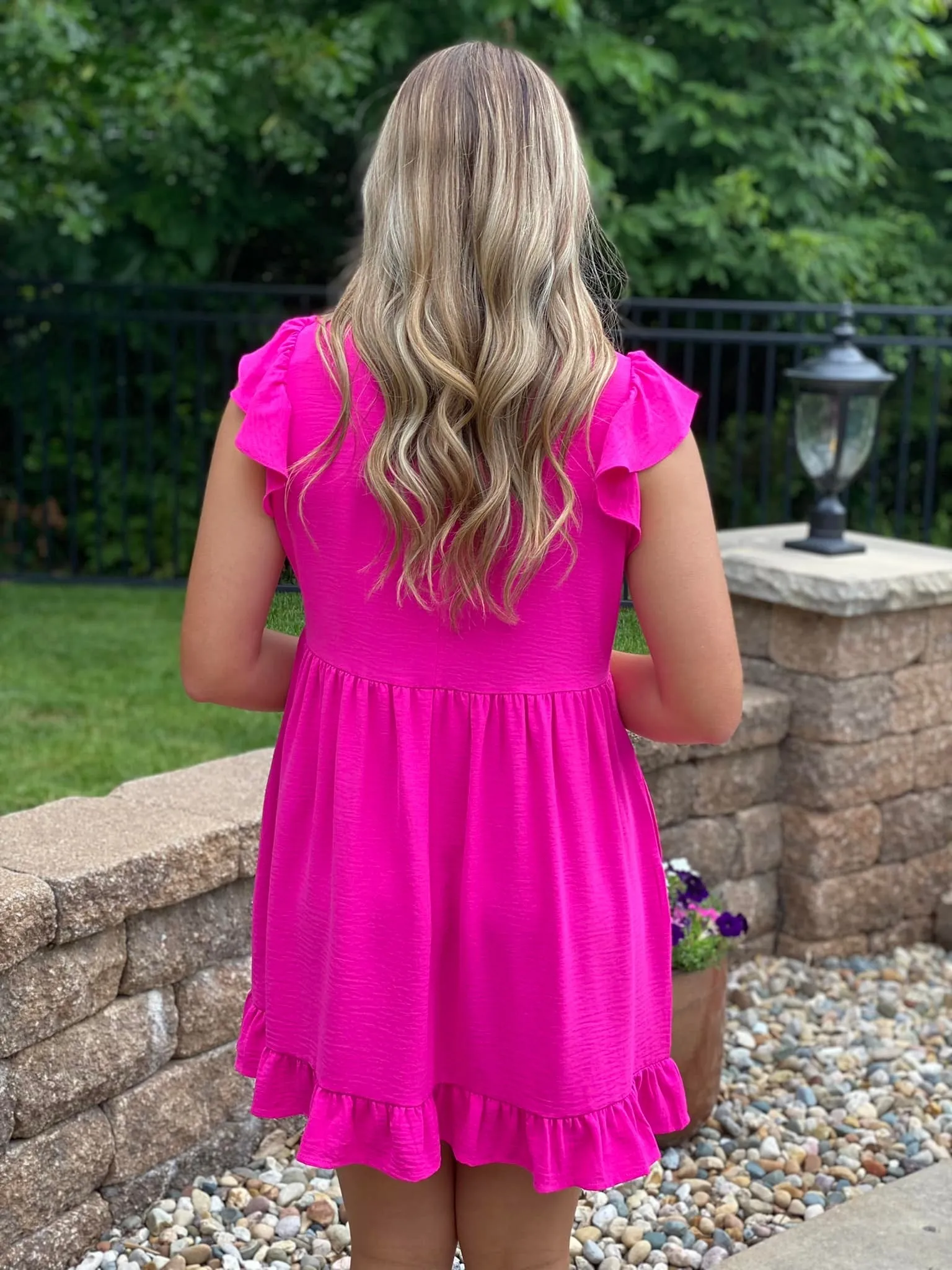Hot Pink Babydoll Dress