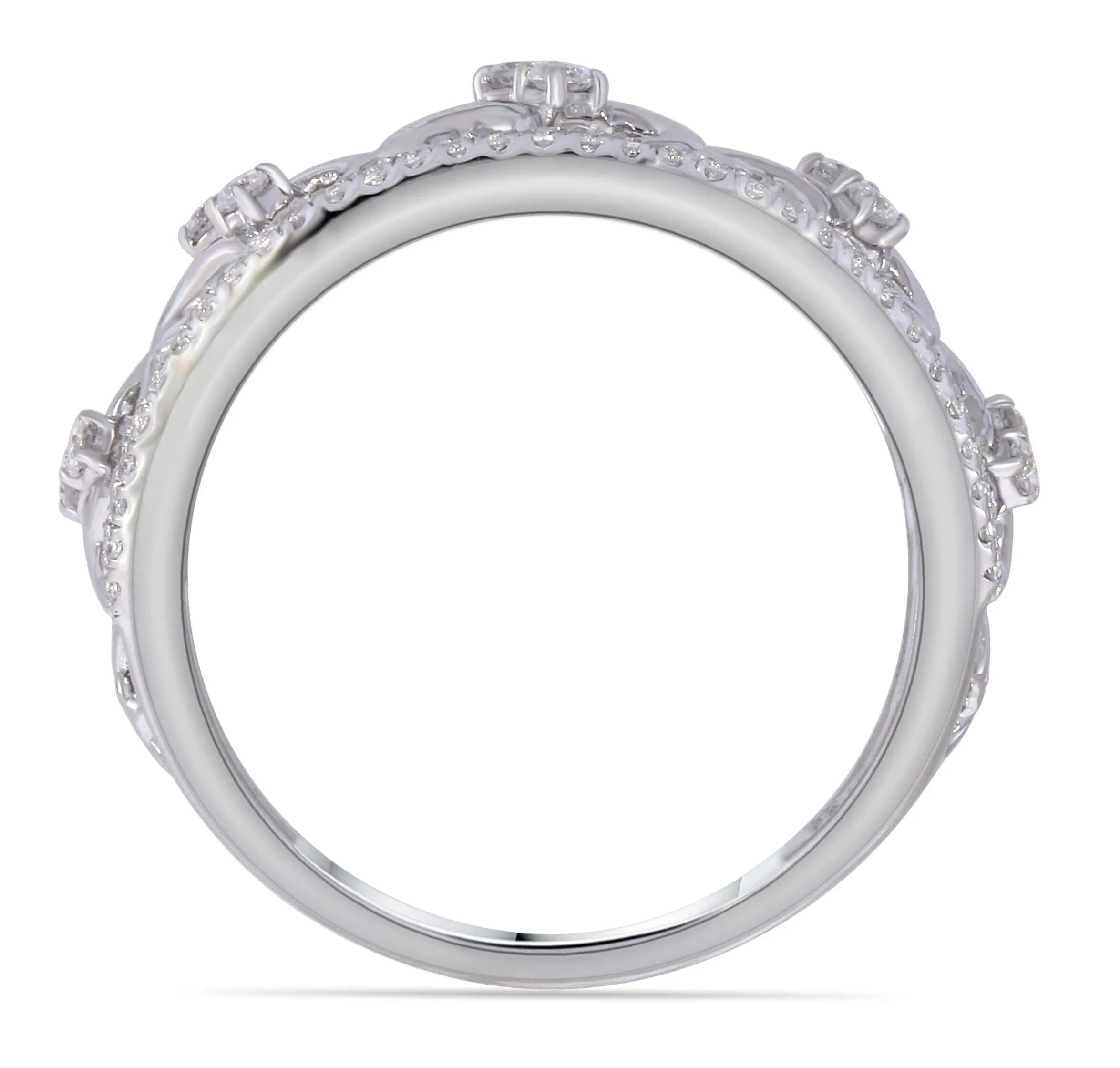 I Love Us 3/4ct.tw Two Stone Heart to Heart Bond Together Diamond Ring (G-H / I1-I2) "My Best Friend is My True Love" - White G-H in 14K Gold