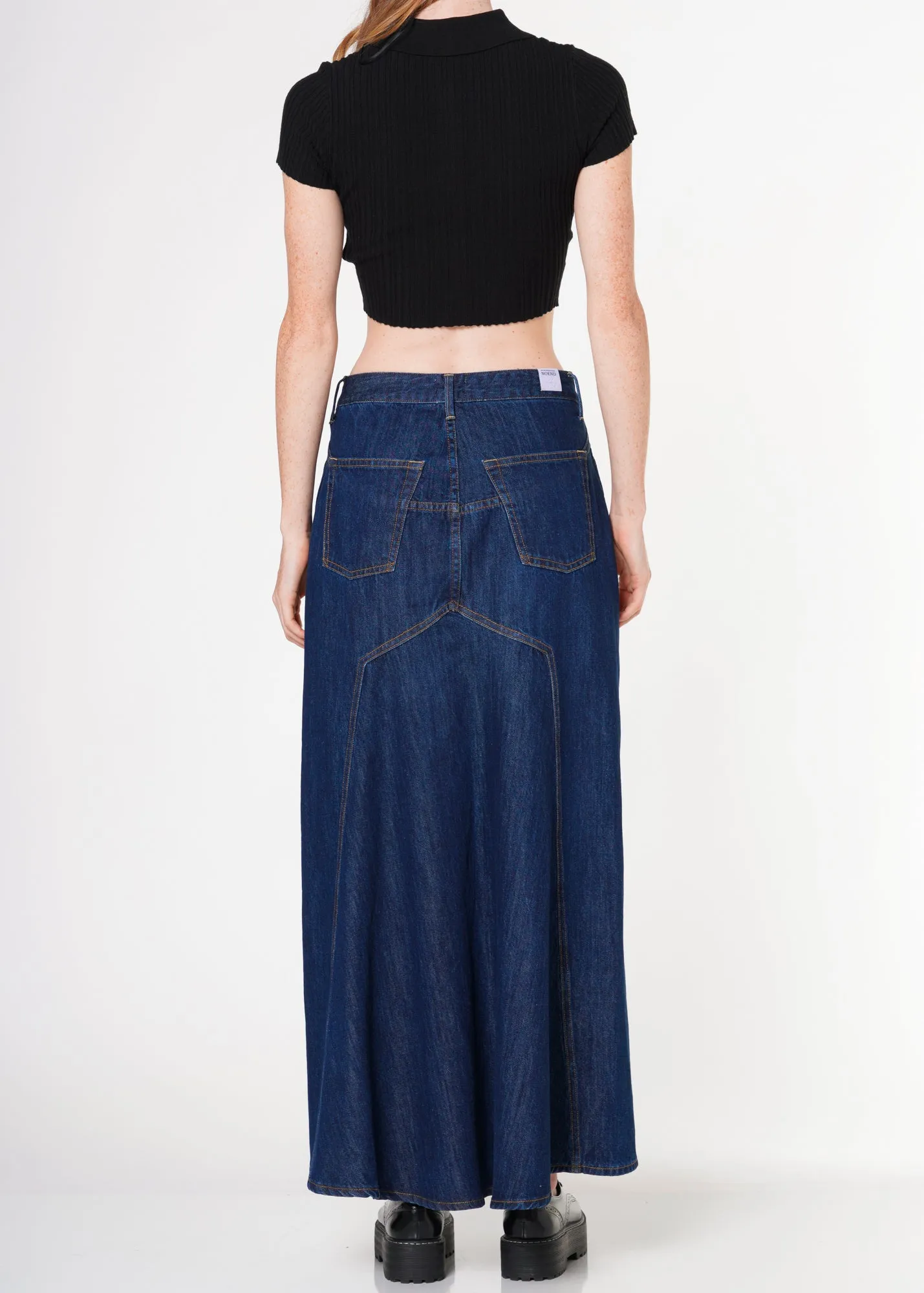 Jackie Slit Denim Maxi Skirt