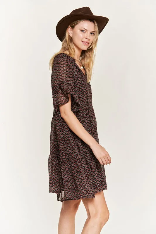 Jade By Jane PLUS Floral print v-neck mini dress