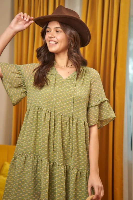 Jade By Jane PLUS Floral print v-neck mini dress