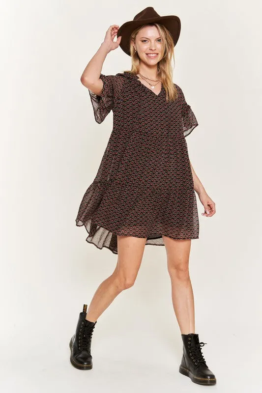 Jade By Jane PLUS Floral print v-neck mini dress
