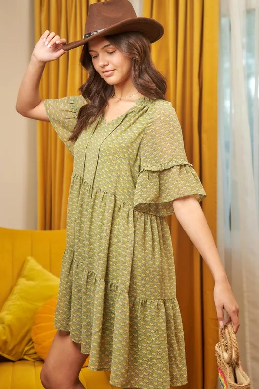 Jade By Jane PLUS Floral print v-neck mini dress