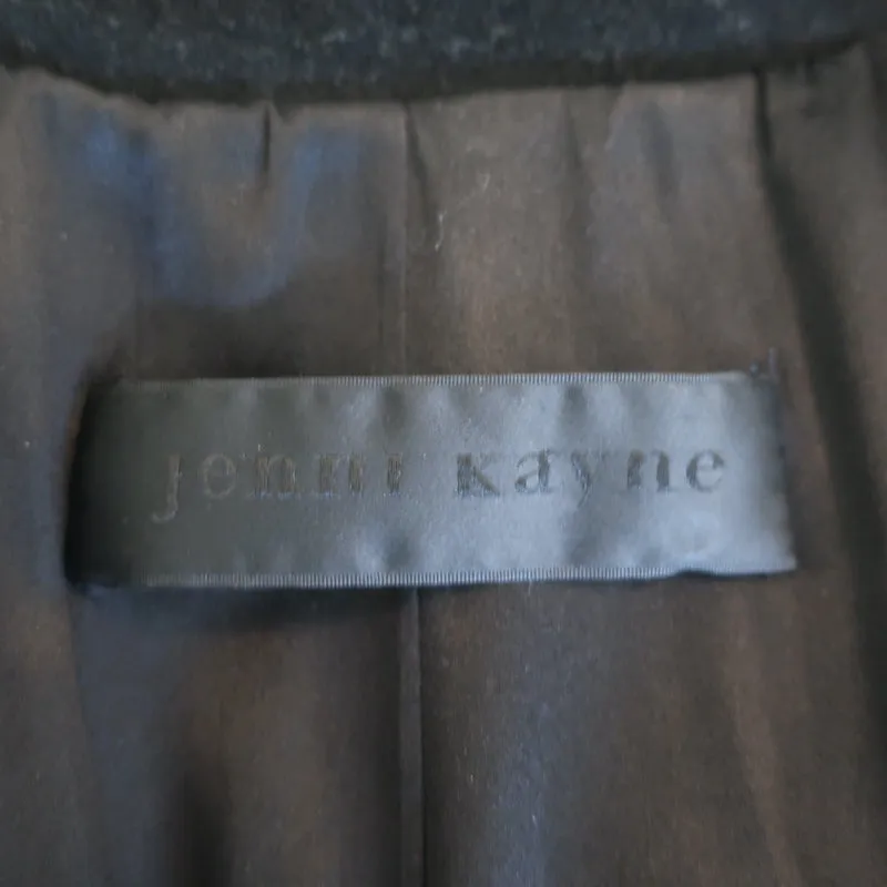 Jenni Kayne Short Sleeve Trench Coat Black Wool Size 0 Belted Jacket