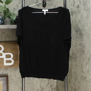 Jessica Simpson Women's Esther Ruched Bottom Short Sleeve T-Shirt Black Large