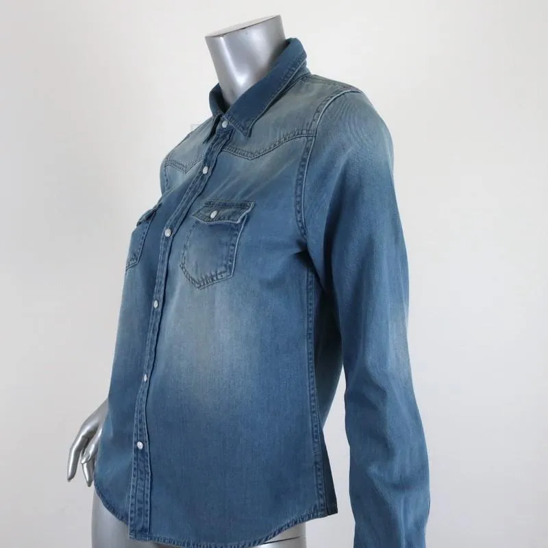 Joe's Jeans Western Denim Shirt Amy Cotton-Tencel Size Small Long Sleeve Top