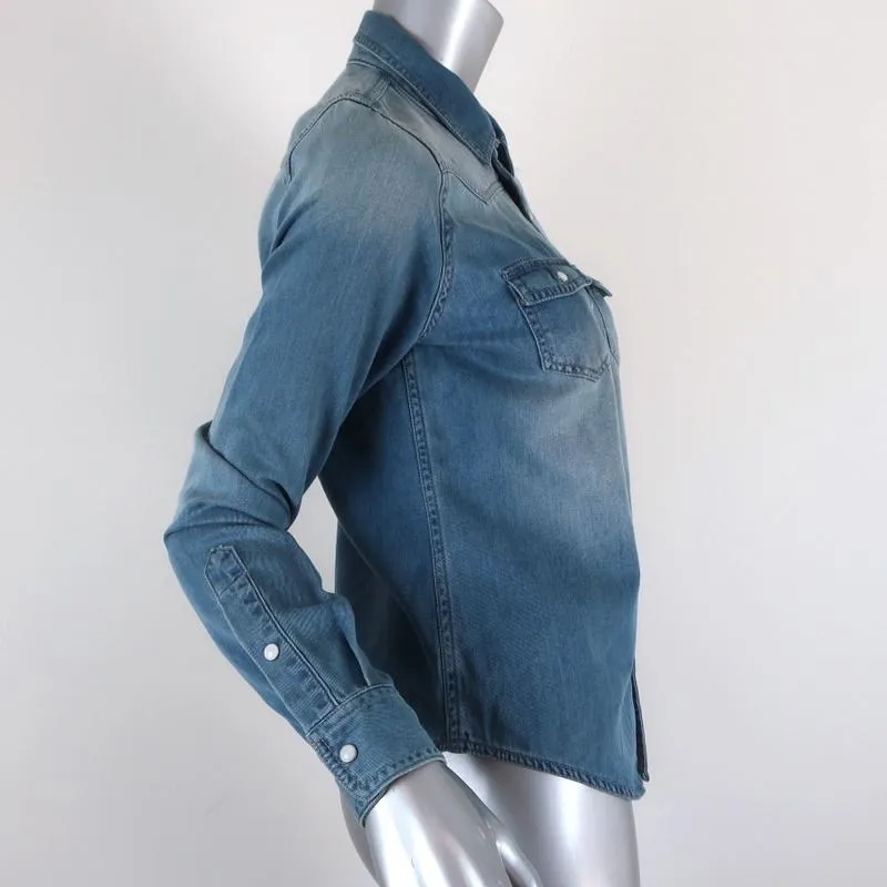 Joe's Jeans Western Denim Shirt Amy Cotton-Tencel Size Small Long Sleeve Top
