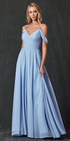 Juliet 262 Pleated Off the Shoulder Formal Dress