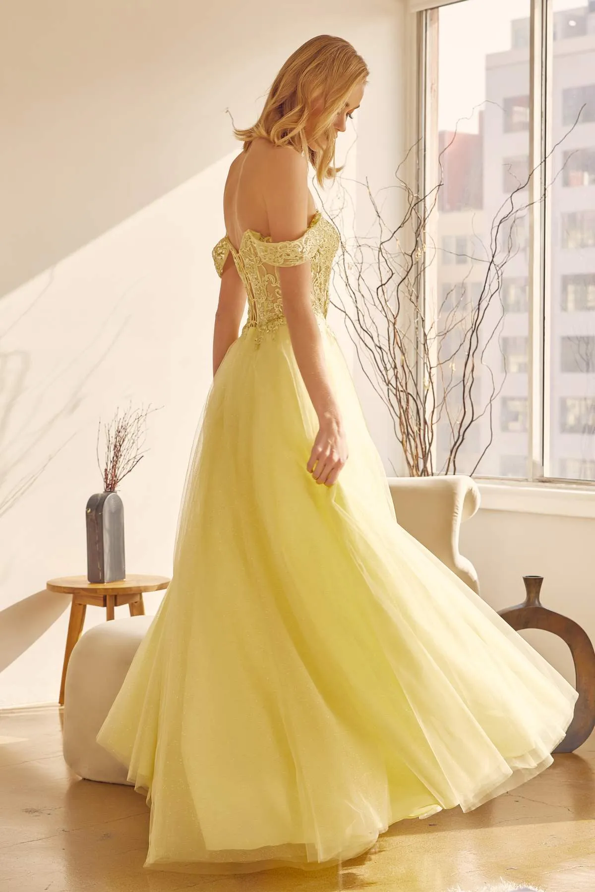 Juliet 280 Off the Shoulder Embroidered Tulle Ball Gown