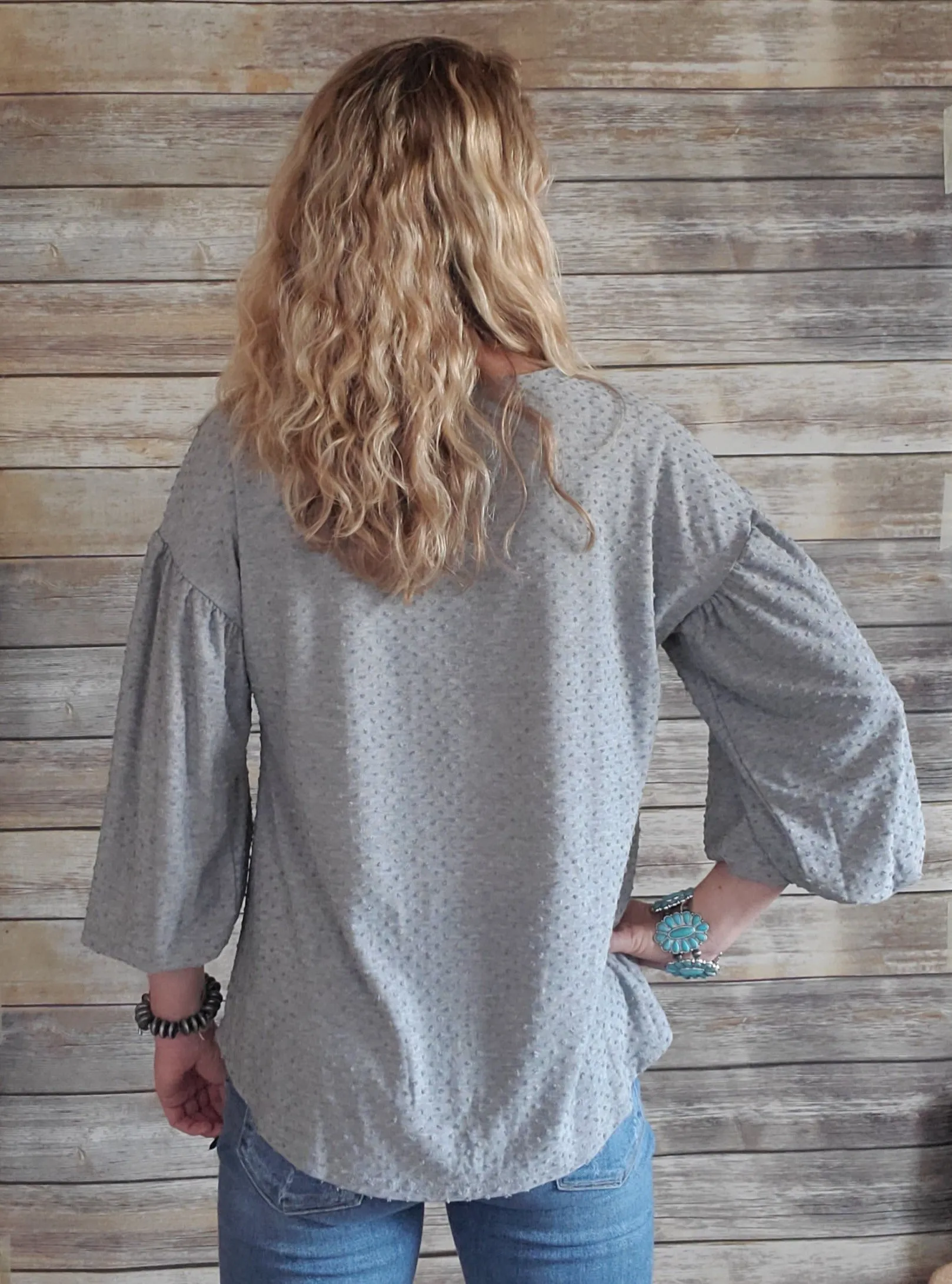 Kandi Grey Dot Top