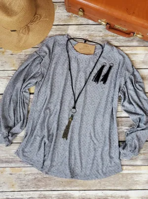 Kandi Grey Dot Top