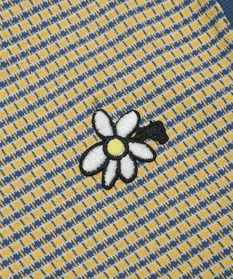 KANDINI Jacquard V-Neck Vest - Yellow(Blue)