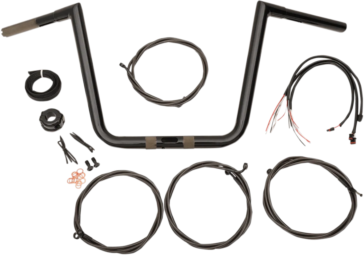 LA Choppers LA-7312KT1-63B 12in. Ape Hanger Handlebar Kit - Black