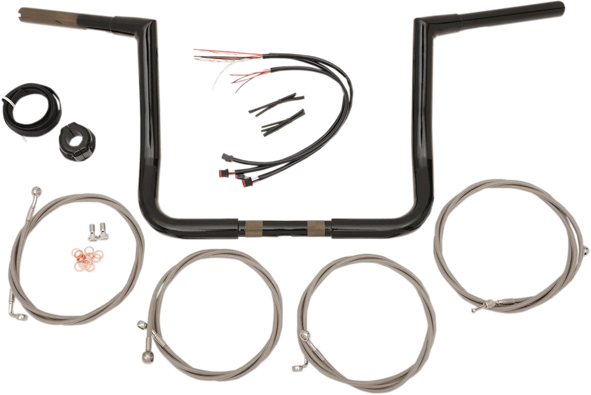 LA Choppers LA-7312KT1-63B 12in. Ape Hanger Handlebar Kit - Black