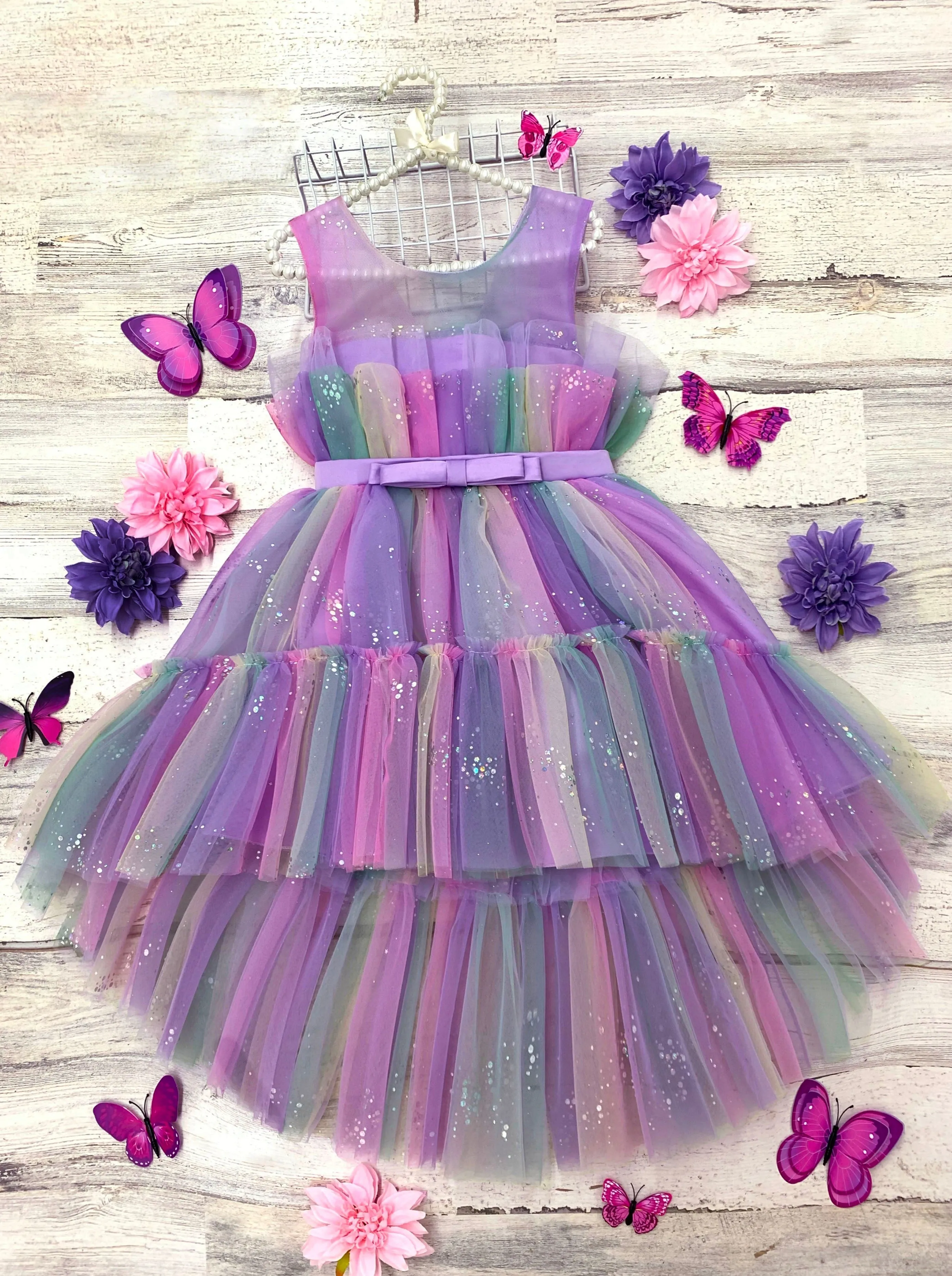 Leave Everyone Stunned Belted Tutu Dress