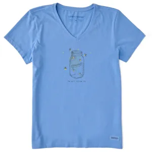 Life Is Good Women's Tee, Cornflower Blue (Size XL)