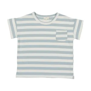Lil Legs Boxy T-Shirt - Light Blue Stripe