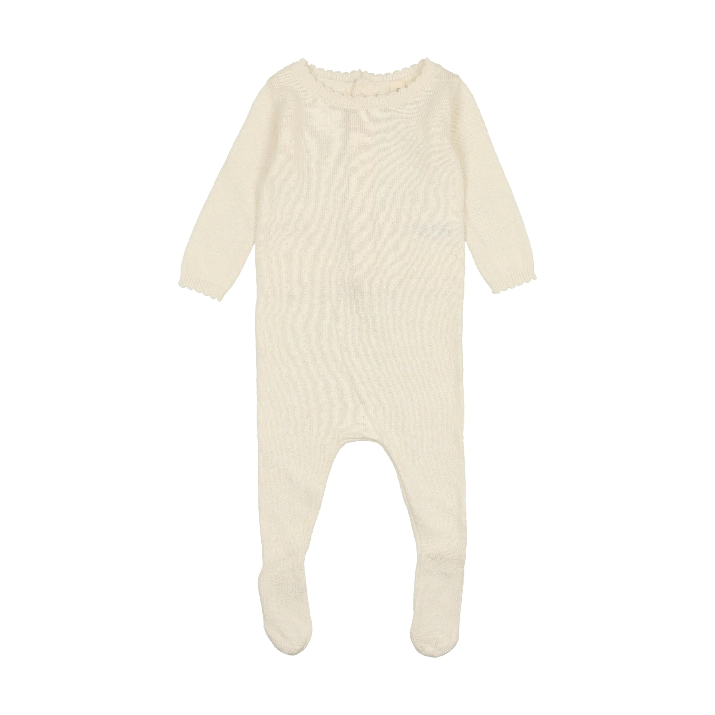 Lilette Dotted Knit Footie - Cream