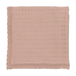 Lilette Dotted Open Knit Blanket - Pink