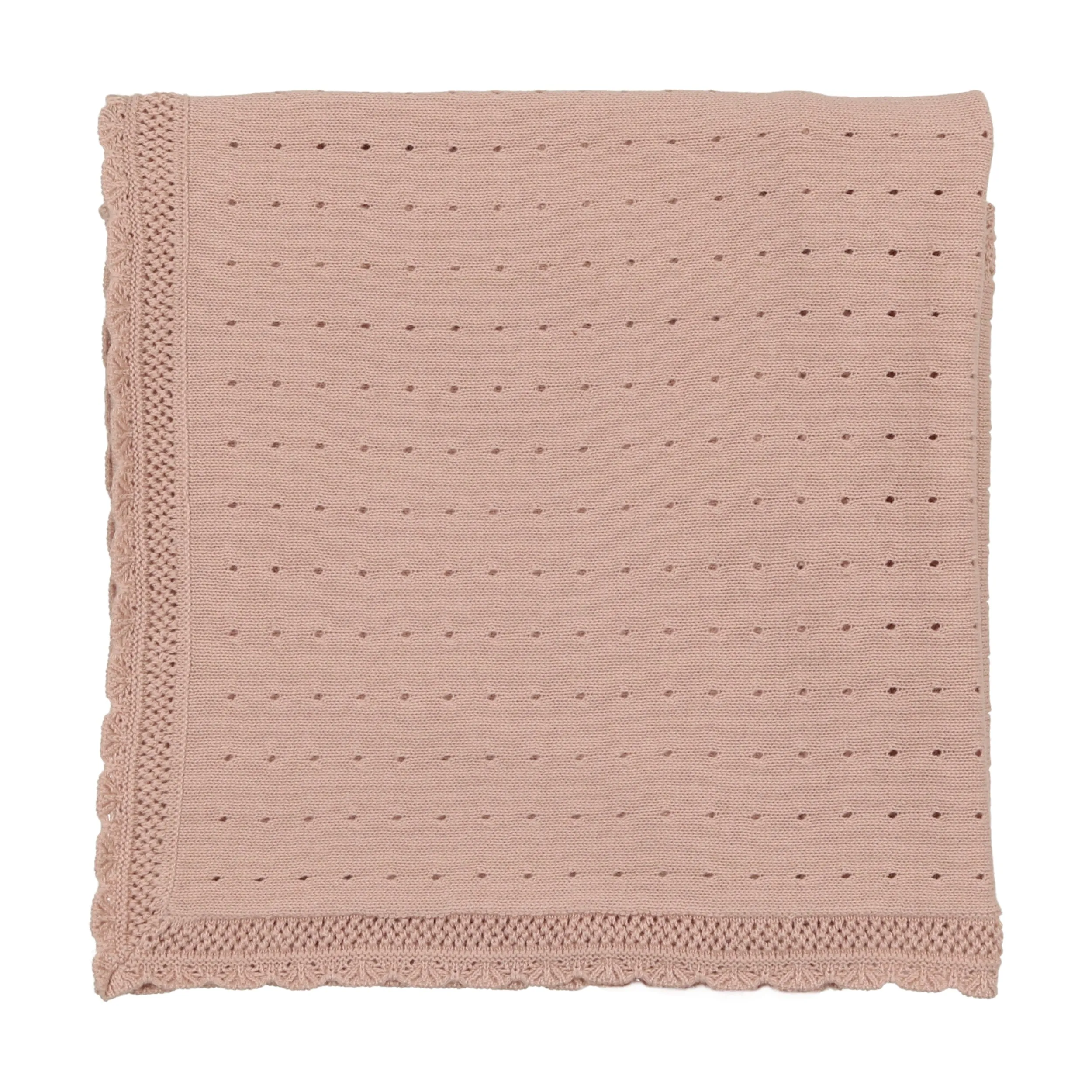 Lilette Dotted Open Knit Blanket - Pink