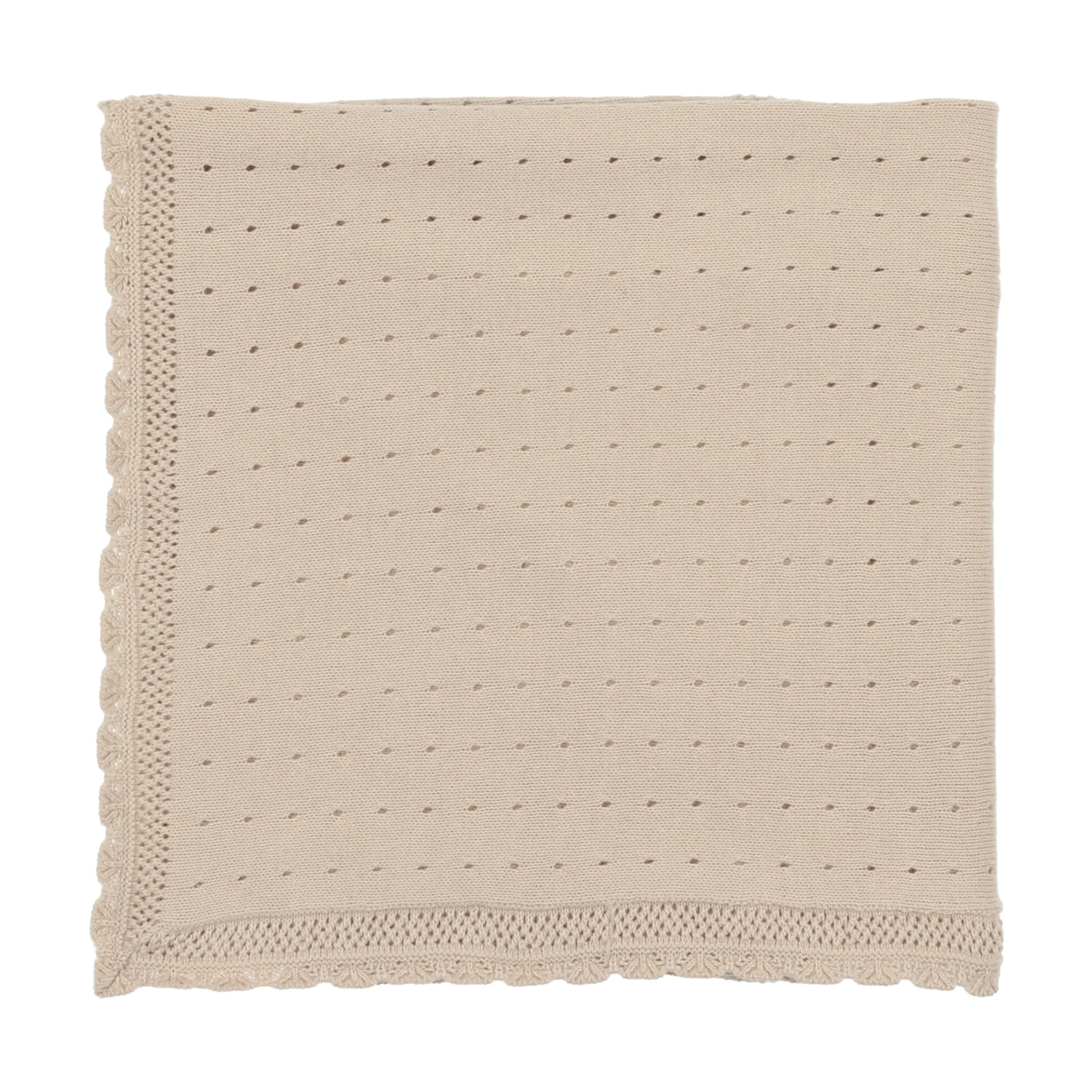 Lilette Dotted Open Knit Blanket - Taupe