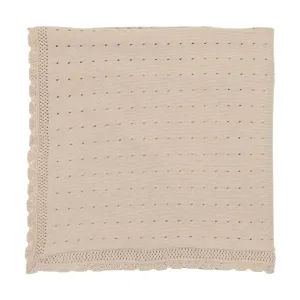 Lilette Dotted Open Knit Blanket - Taupe
