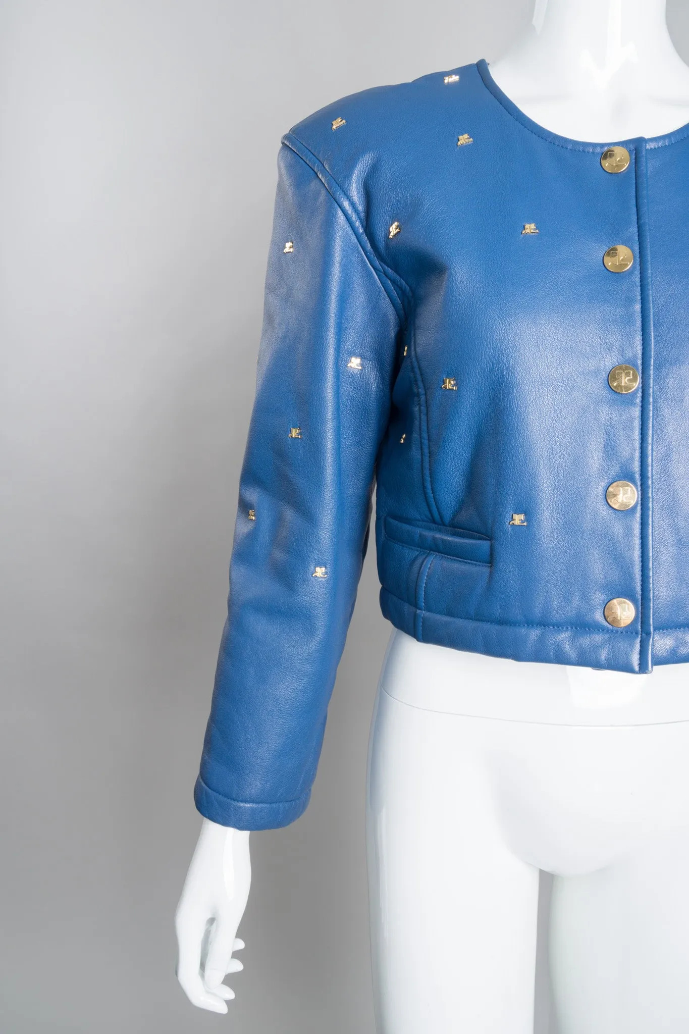 Logo Stud Leather Jacket